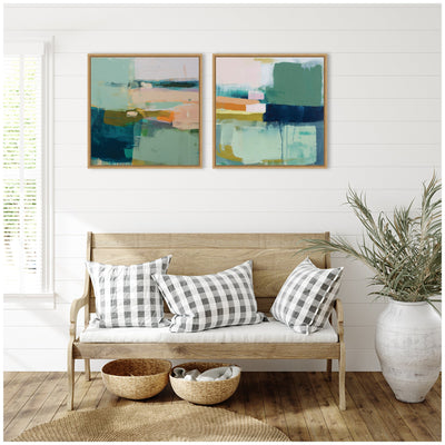 Color Block No.
1 & No.
2 2 Piece Framed Canvas Wall Art Set by Amy Lighthall