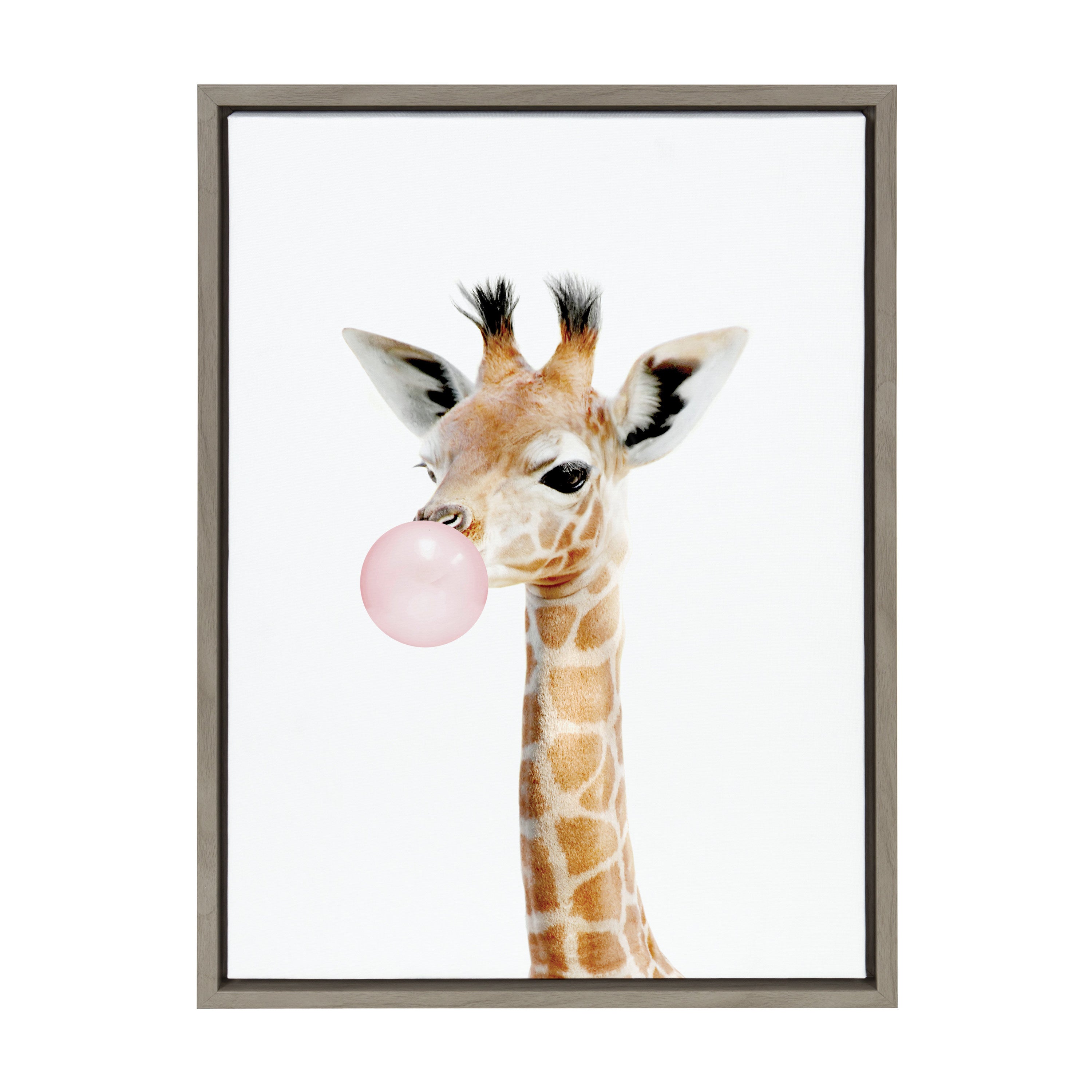 Sylvie Bubble Gum Giraffe Framed Canvas by Amy Peterson Art Studio by kateandlaurel - product image 13 for Resin Society