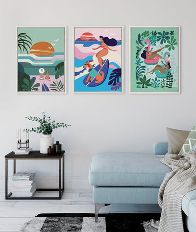 Sylvie Sun Flock Framed Canvas by kateandlaurel - product image 11 for Resin Society