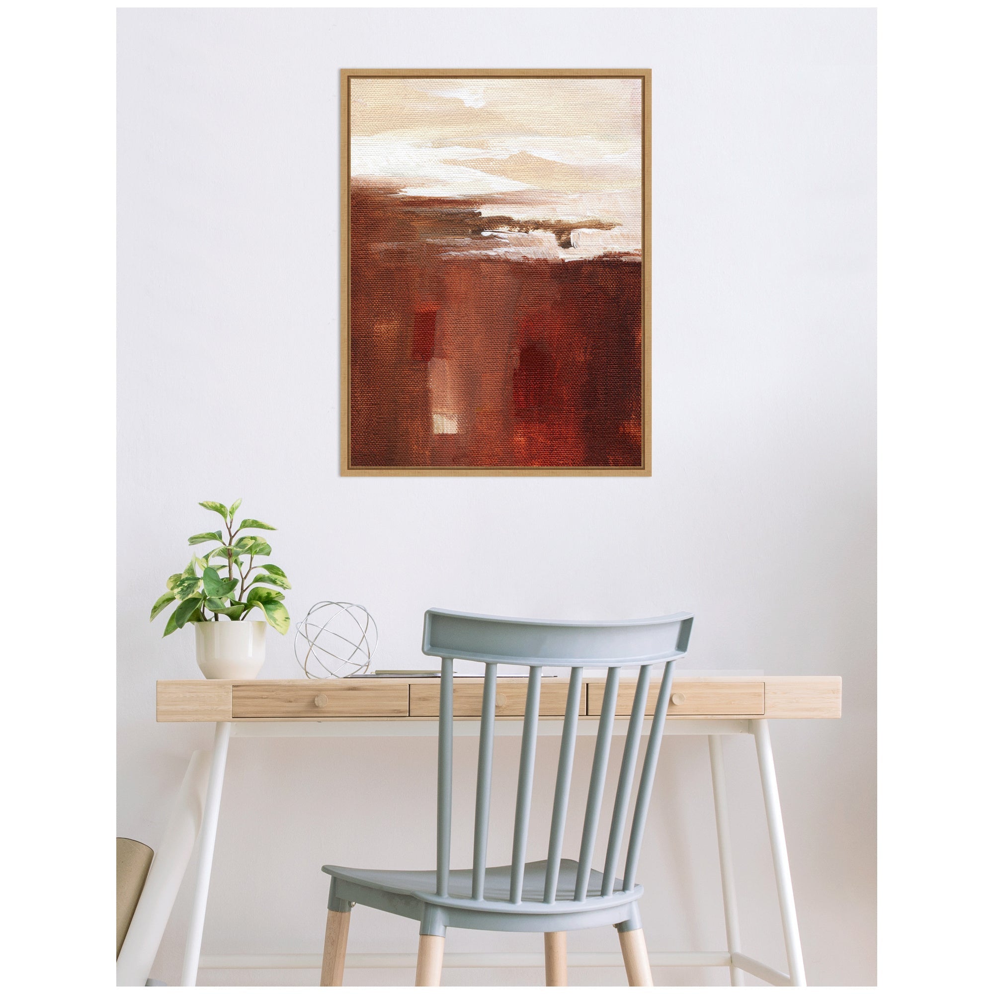 Sylvie Earthen Abstract Framed Canvas by Nikita Jariwala