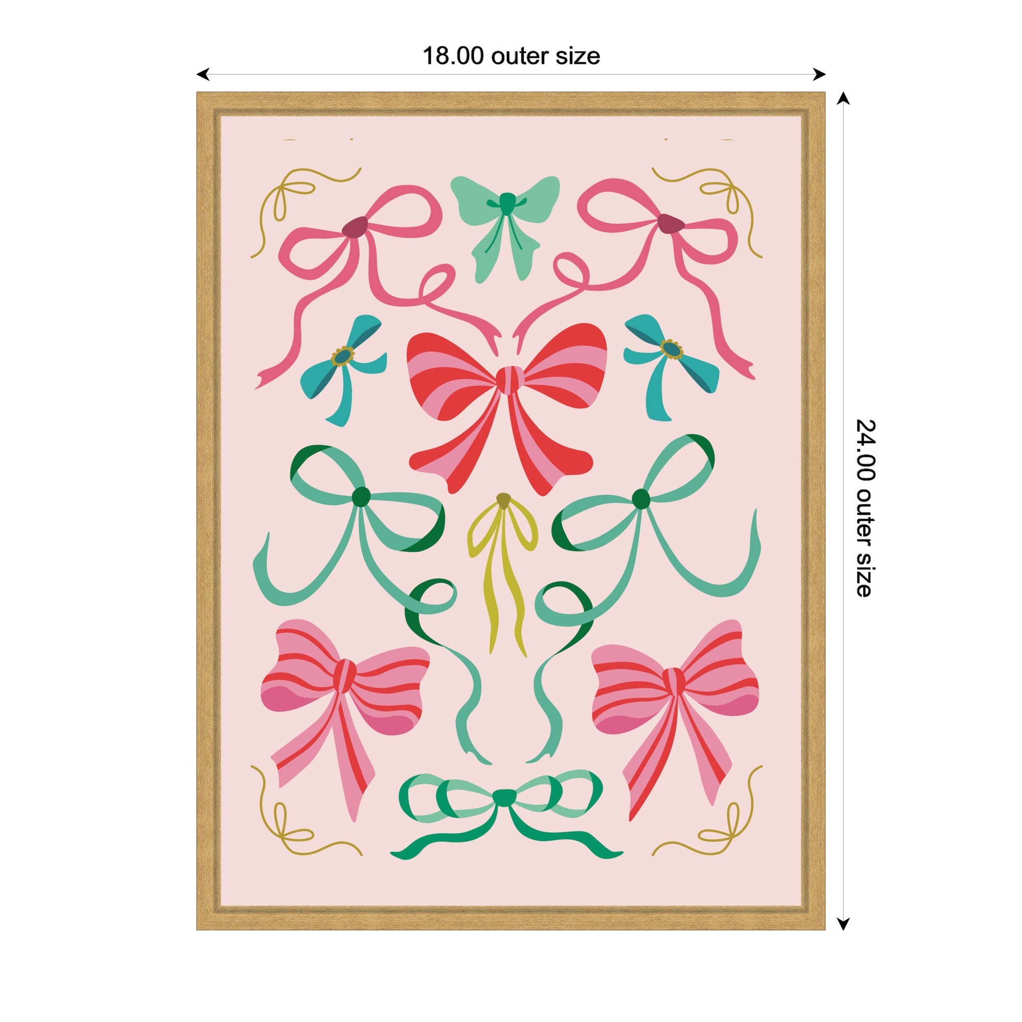 Sylvie Framed Canvas Christmas Bows by Rachel Lee