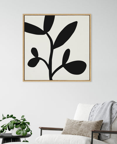 Sylvie Modern Botanical Neutral Abstract 2 Framed Canvas