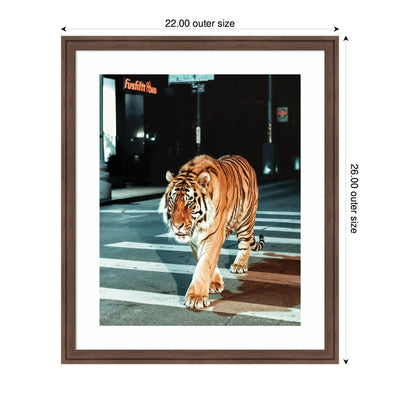 Framed Art Tiger in the City at Night 2 by Michael Schauer