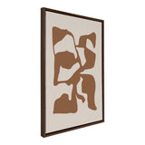 Framed canvas art depicting distorted abstract shapes in shades of brown and tan by The Creative Bunch Studio