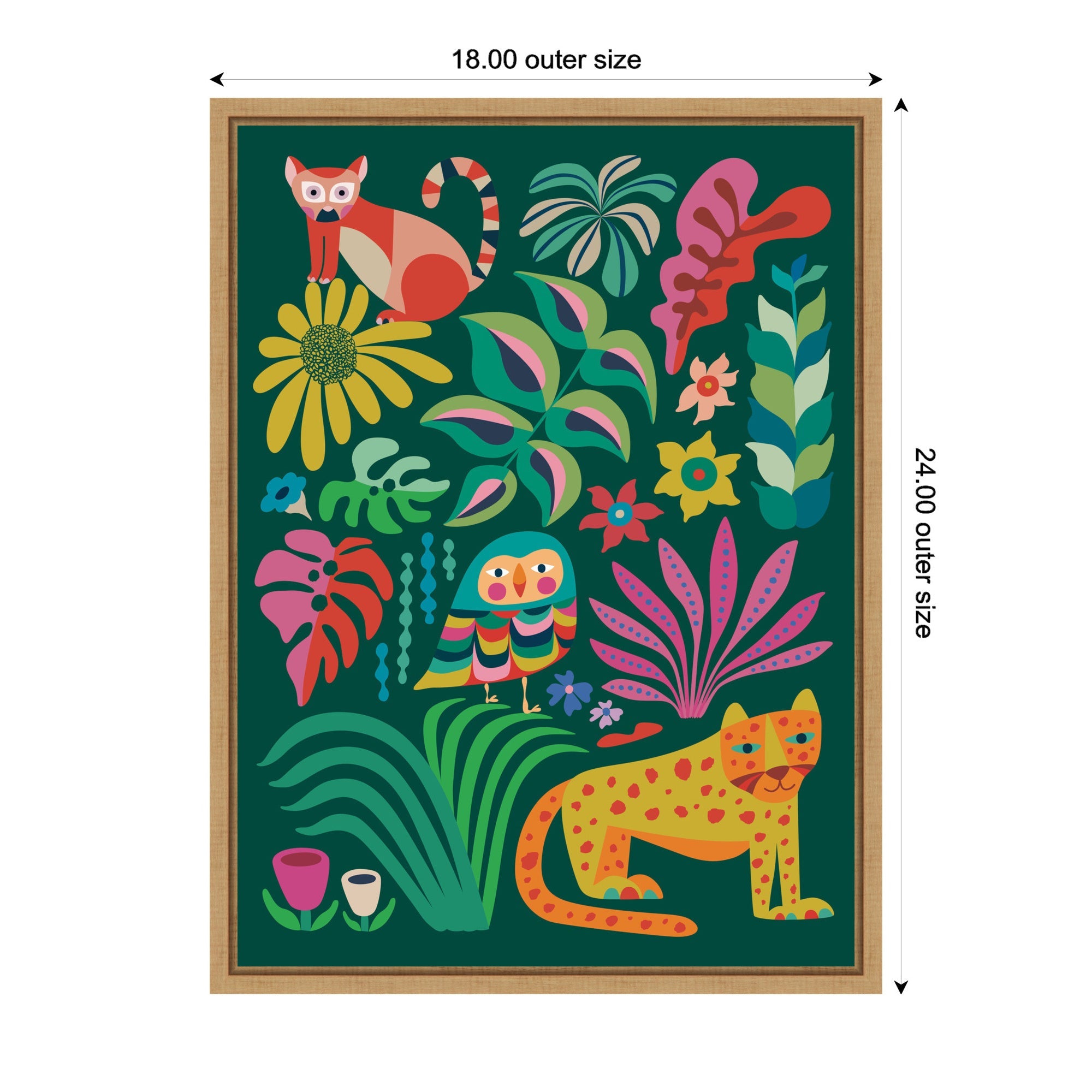 Jungle Animals by Rachel Lee Framed Canvas Wall Art Print