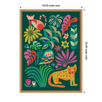 Jungle Animals by Rachel Lee Framed Canvas Wall Art Print