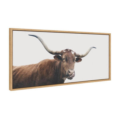 Sylvie Texas Longhorn Cow Lick Framed Canvas by kateandlaurel - product image 7 for Resin Society