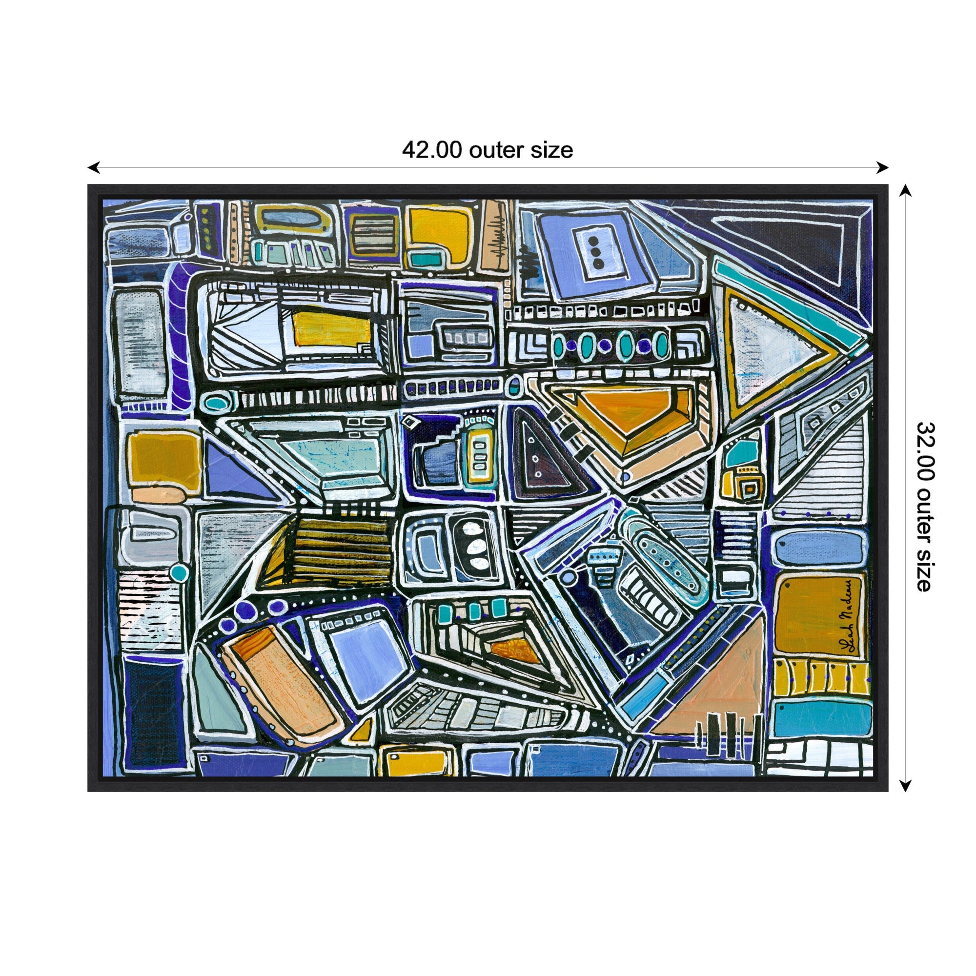 Sylvie Pacific Tower Horizontal Framed Canvas by Leah Nadeau