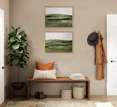 Sylvie Green Mountain Landscape I and II Framed Canvas Art Set by Amy Lighthall