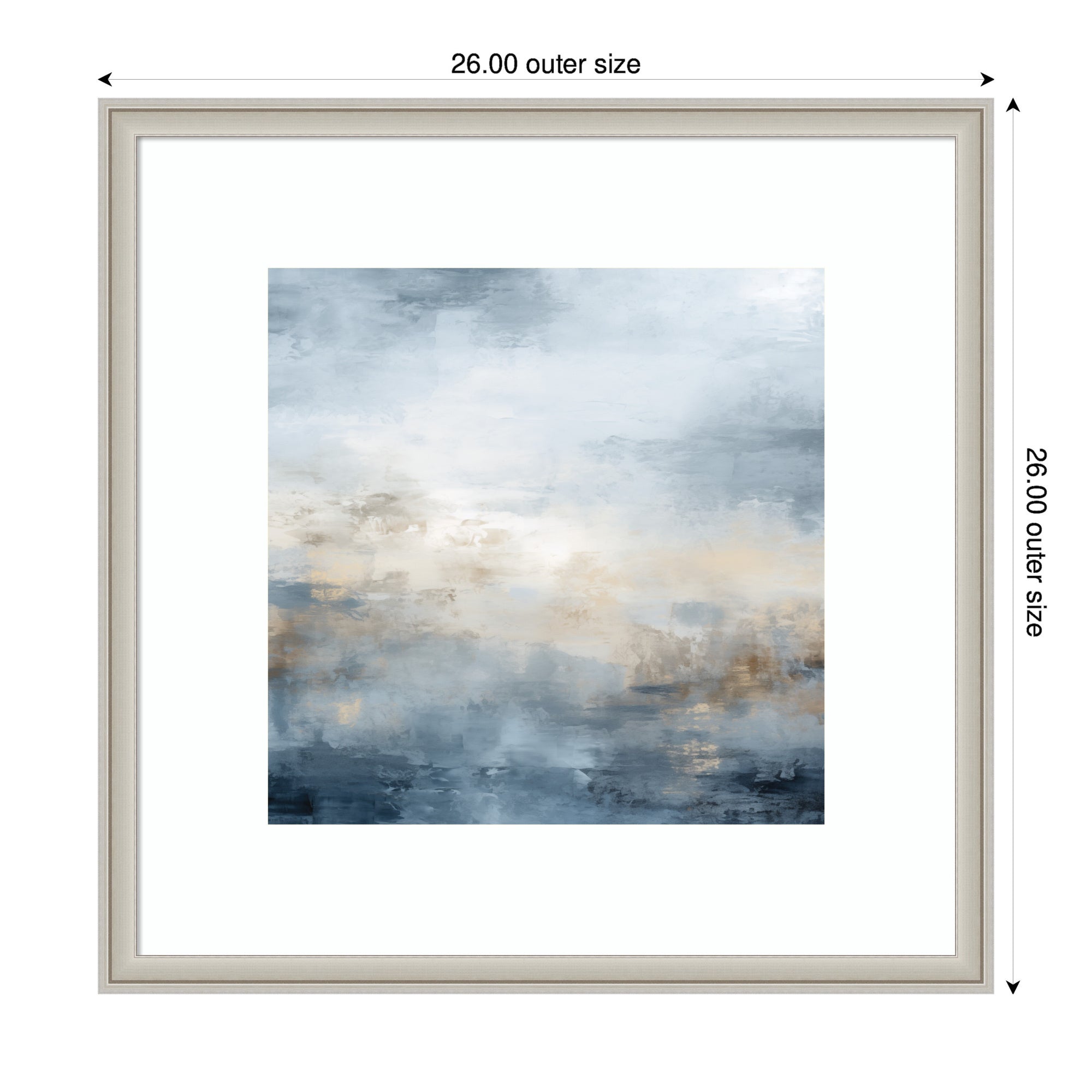 Tonal Abstract Oceanic Nautical Serenity Blue by The Creative Bunch Studio Framed Wall Art Print