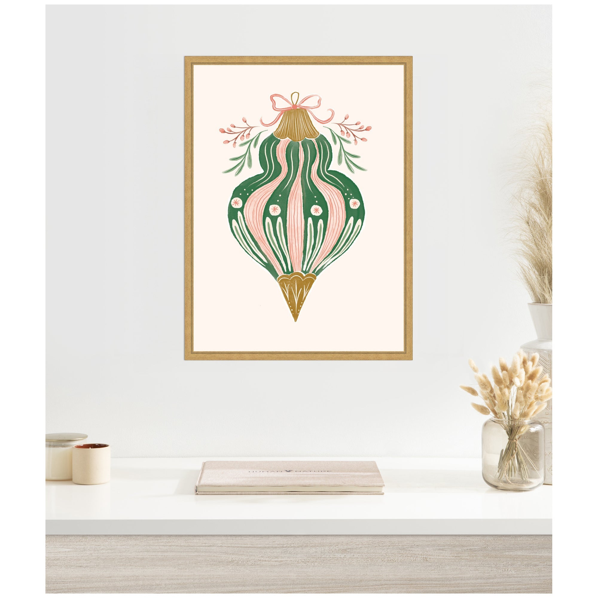 Sylvie Framed Canvas Holiday Ornament Collection 4