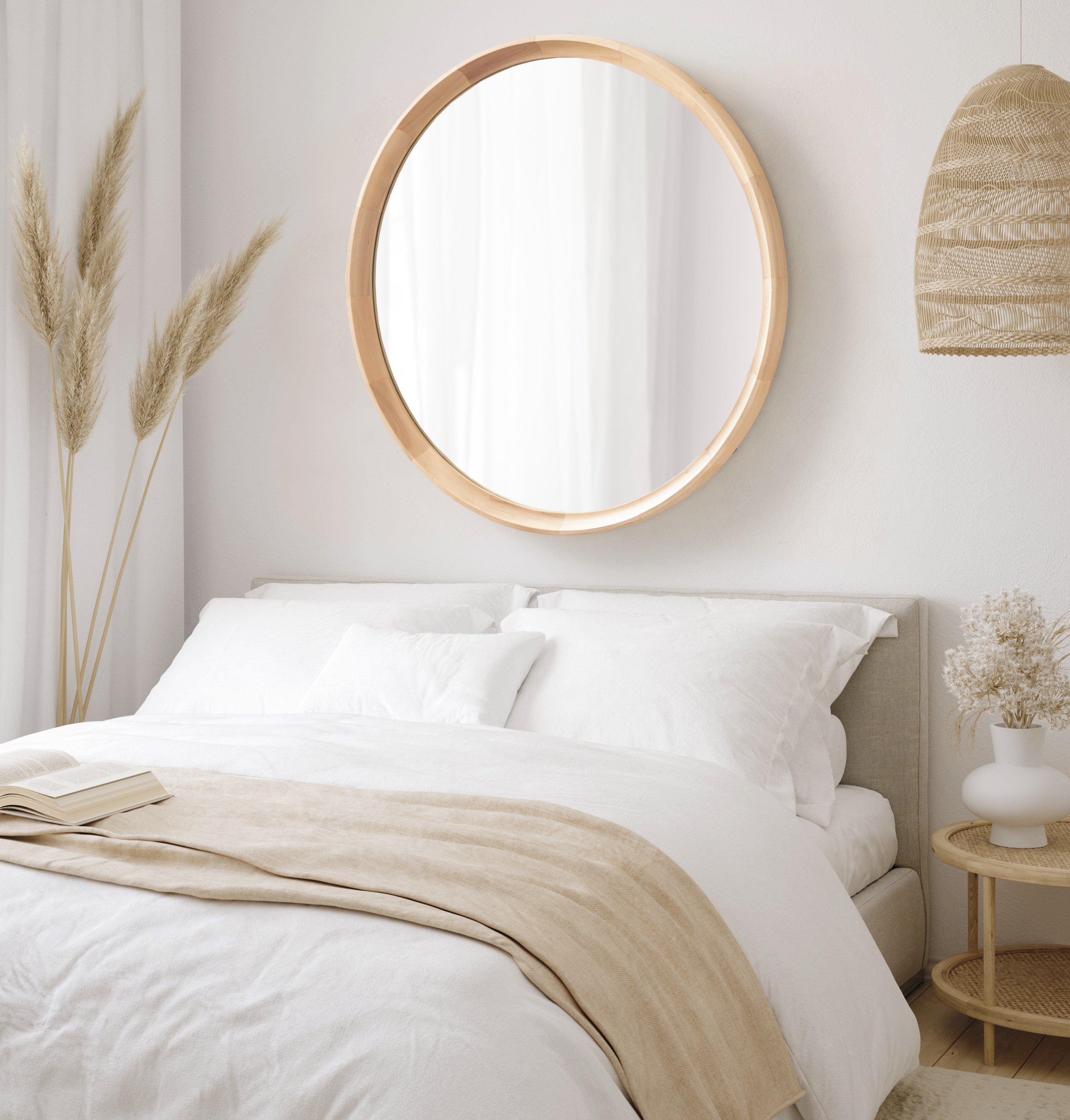Hatherleigh Round Wood Wall Mirror