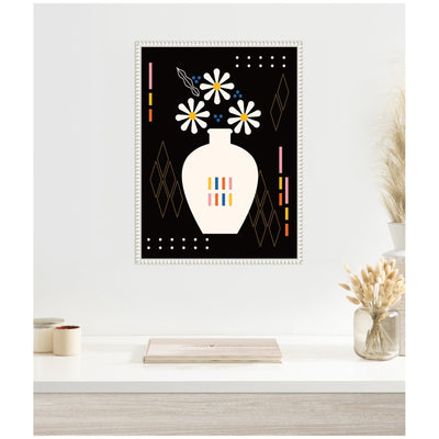 Sylvie Black Vase Framed Canvas by Amber Leaders