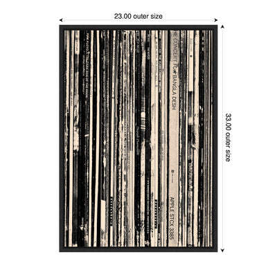 33 RPM Black and White 23x33 by Robert Cadloff Framed Canvas Wall Art Print