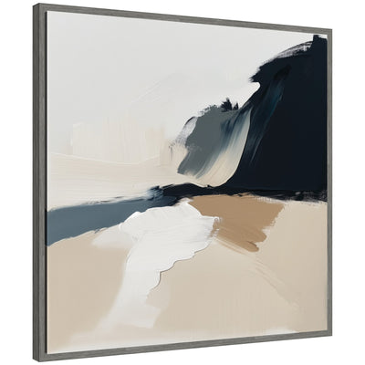 Sylvie Coastal Sand Modern Abstract Landscape II Framed Canvas