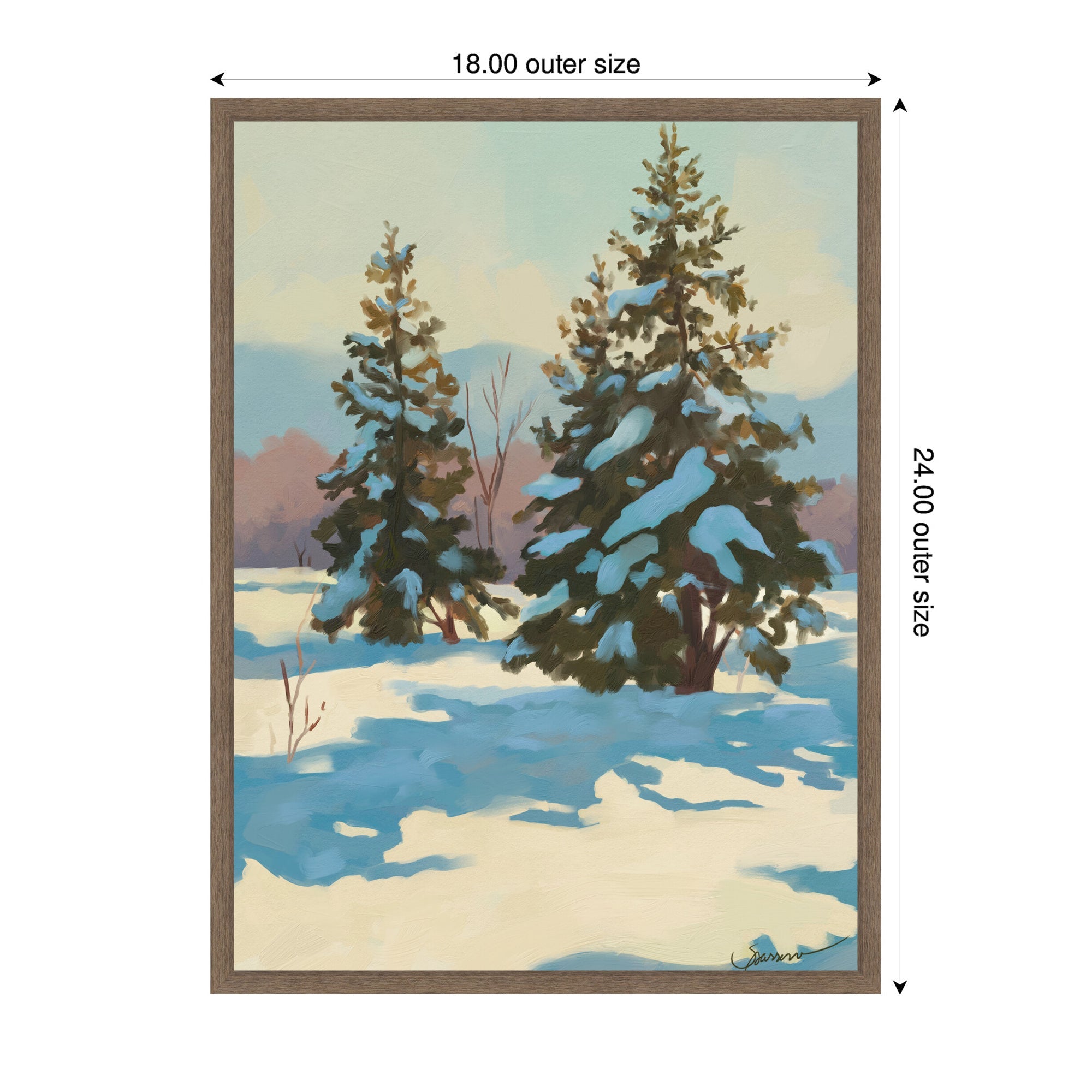 Morning Snow by Mary Sparrow Framed Canvas Wall Art Print
