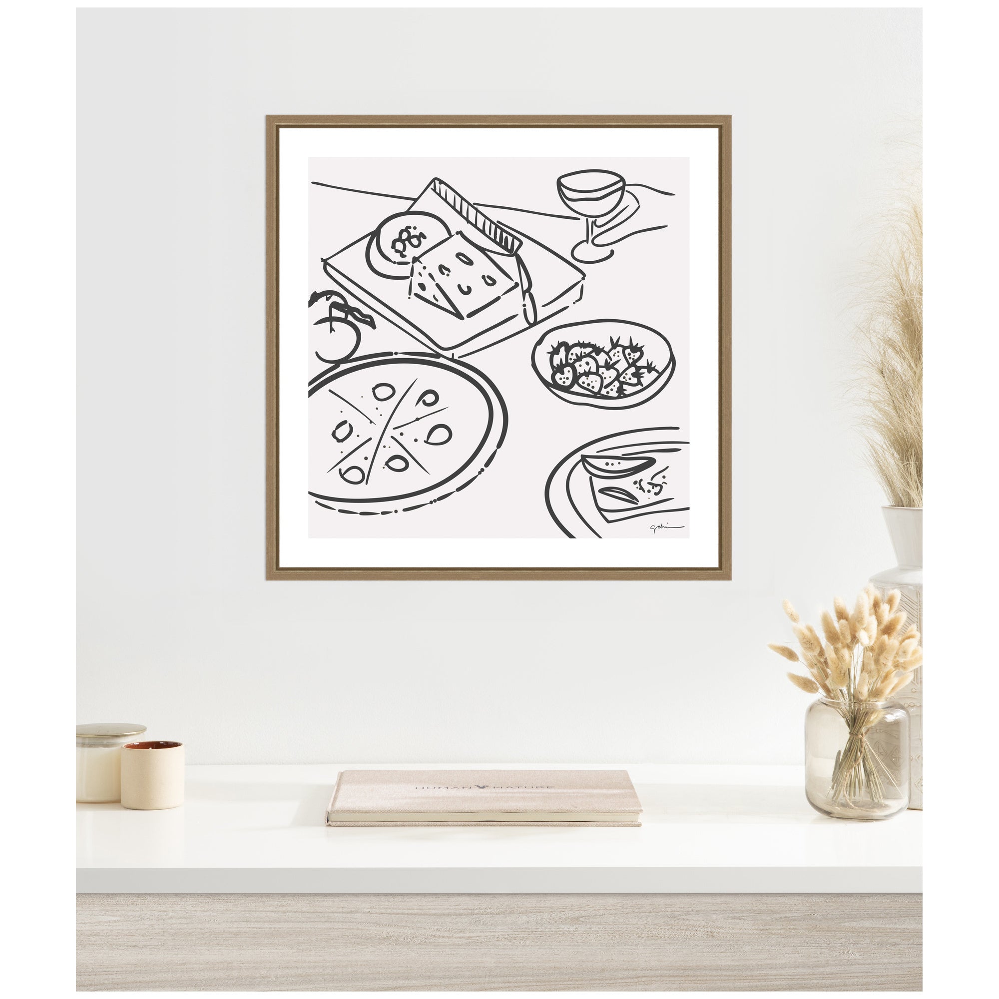 Dinner Club by Gabrielly Guedes Framed Canvas Wall Art Print
