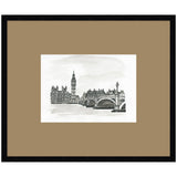 Postcard London by Teju Reval Framed Wall Art Print Matted by kateandlaurel