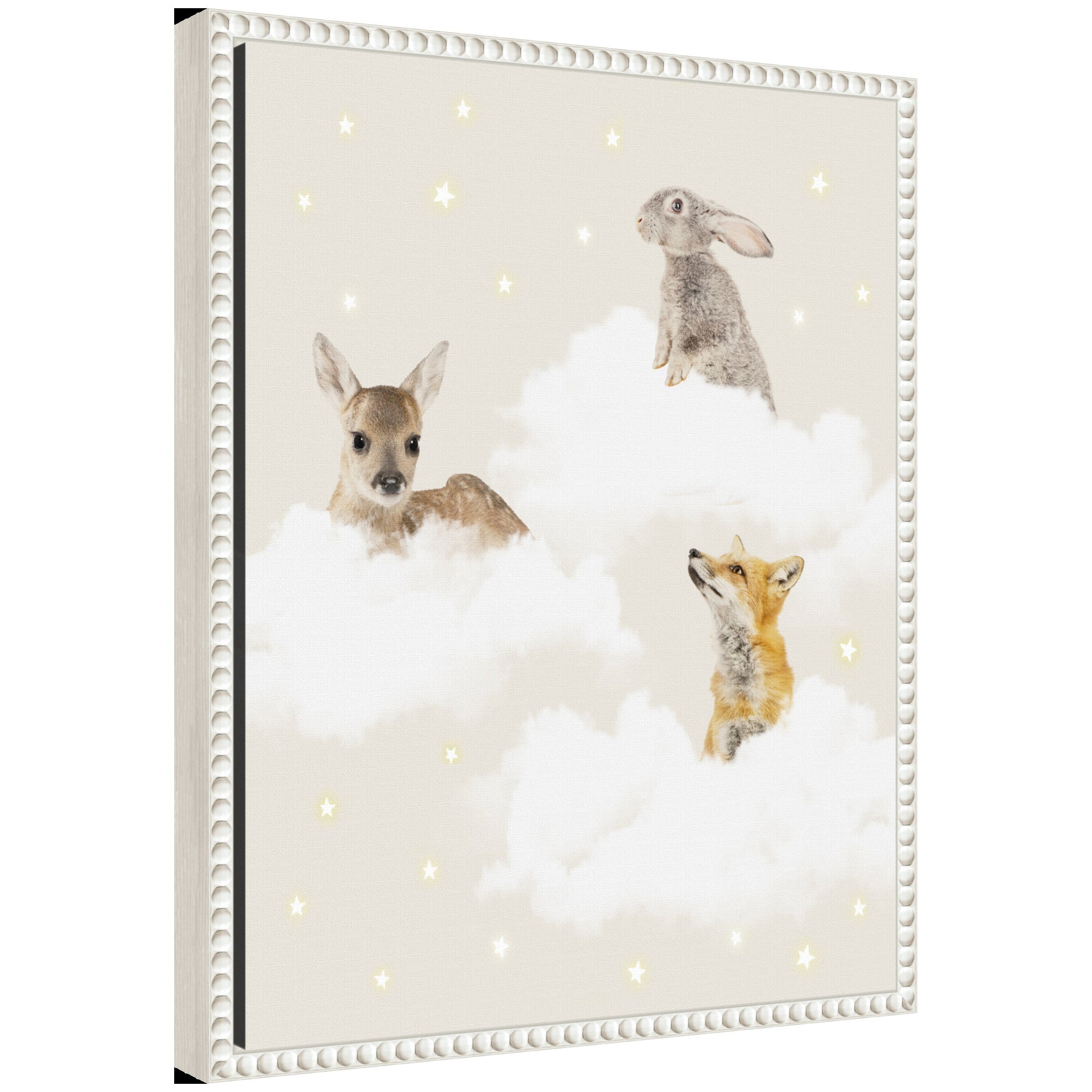 Framed canvas art featuring animal clouds by July Art Prints