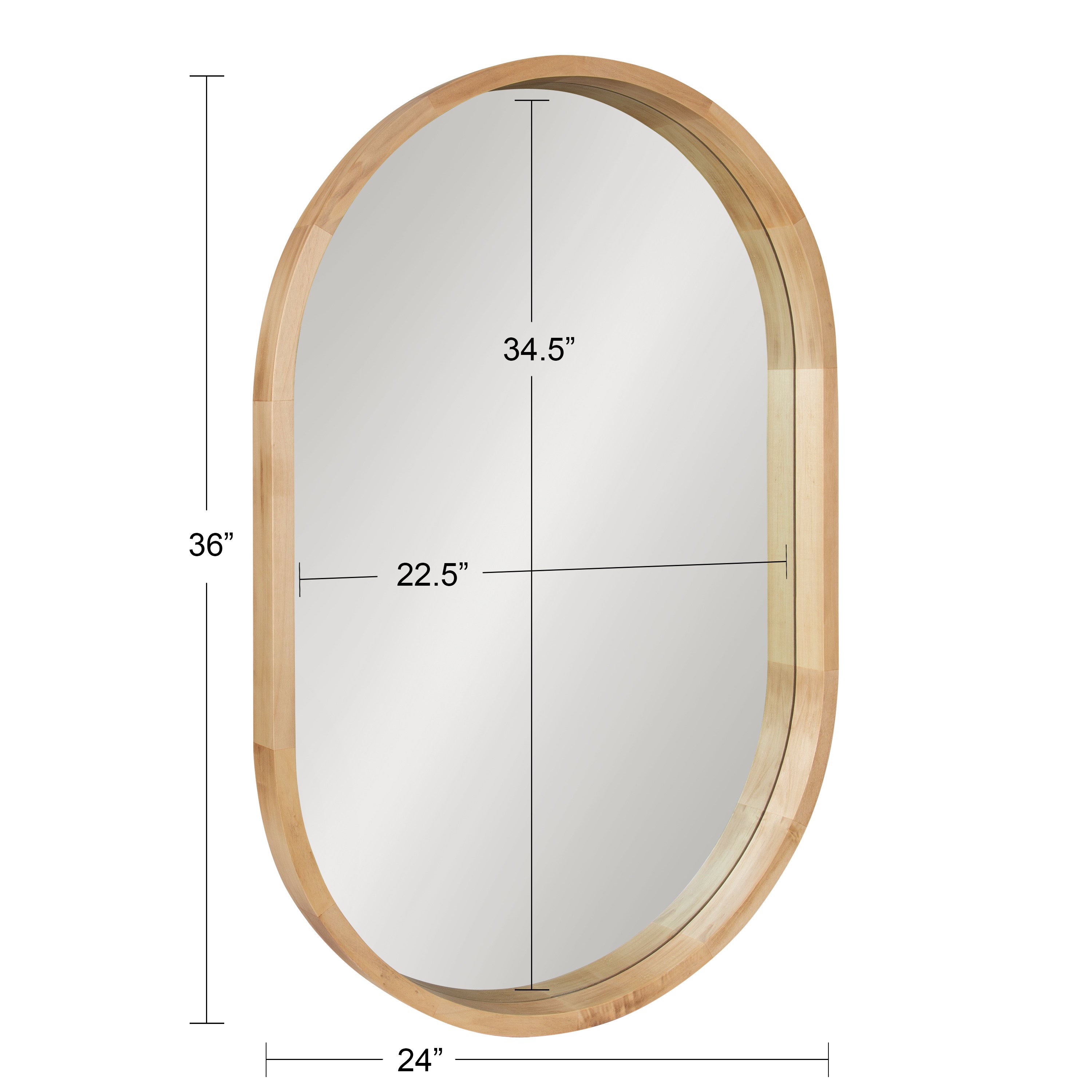 Hutton Wood Framed Capsule Mirror by kateandlaurel - product image 12 for Resin Society