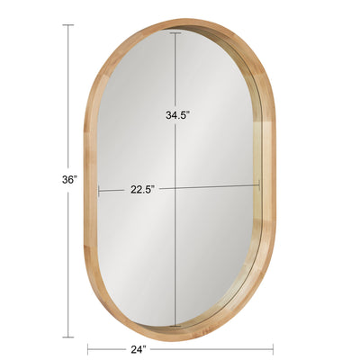 Hutton Wood Framed Capsule Mirror by kateandlaurel - product image 12 for Resin Society