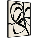Sylvie Black Twist 1 abstract artwork on a framed gallery-wrapped canvas with a black polystyrene frame