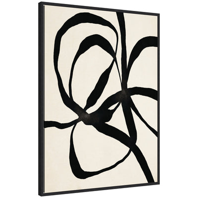 Sylvie Black Twist 1 abstract artwork on a framed gallery-wrapped canvas with a black polystyrene frame