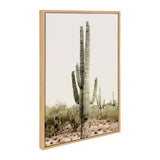 Sylvie Sunrise Cactus, Pink Cactus Flower and Cactus 25 Framed Canvas by kateandlaurel - product image 2 for Resin Society