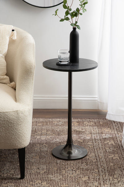 Baronet Round Marble and Metal Table
