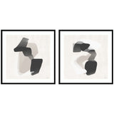 Abstract Neutral 01 & 02 framed wall art prints in neutral tones by Gabrielly Guedes displayed on a wall