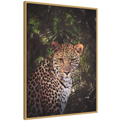 Sylvie Moody Leopard In The Rainforest Color Framed Canvas by Simon Te of Tai Prints