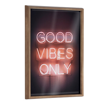 Blake Good Vibes Only Neon Sign Framed Printed Glass by The Creative by kateandlaurel - main product image for Resin Society