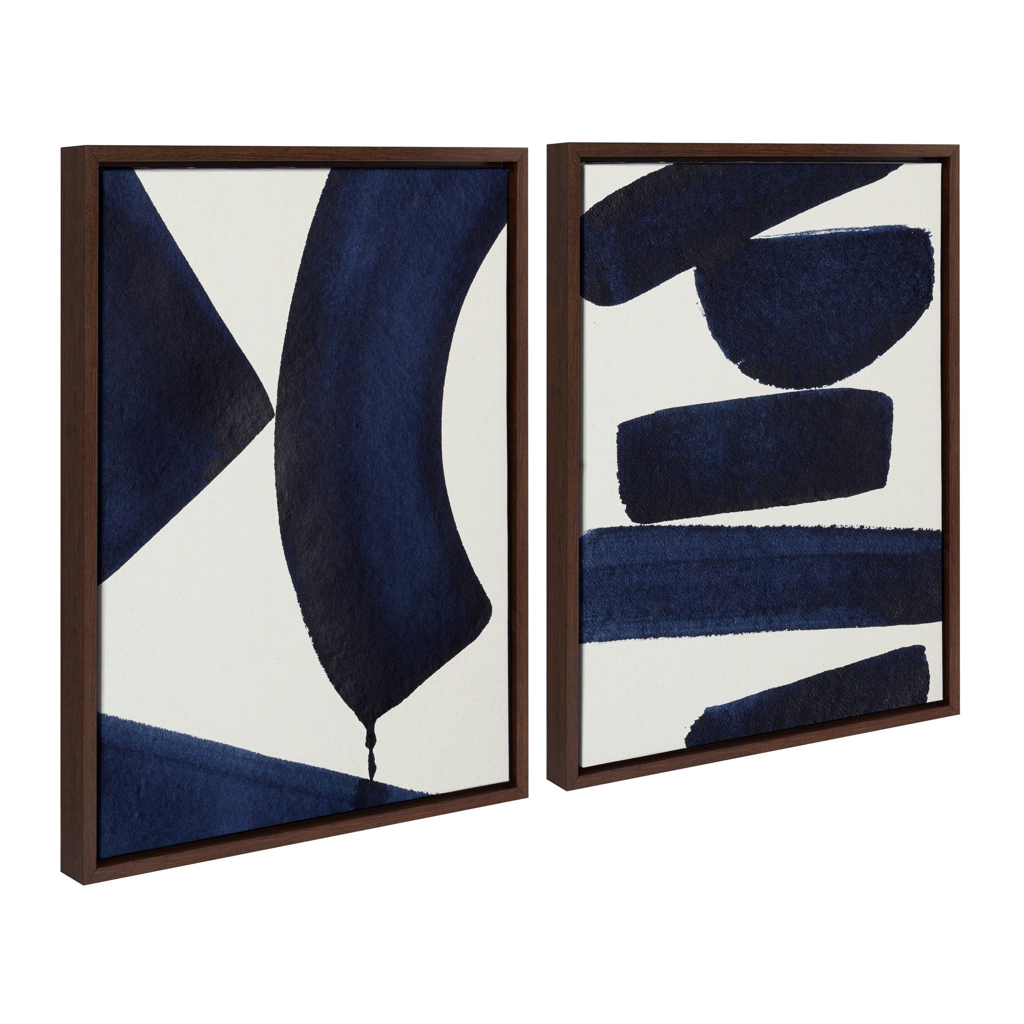 Sylvie Japandi 3 and Japandi 26 abstract framed canvas art set showing modern neutral tones and geometric composition