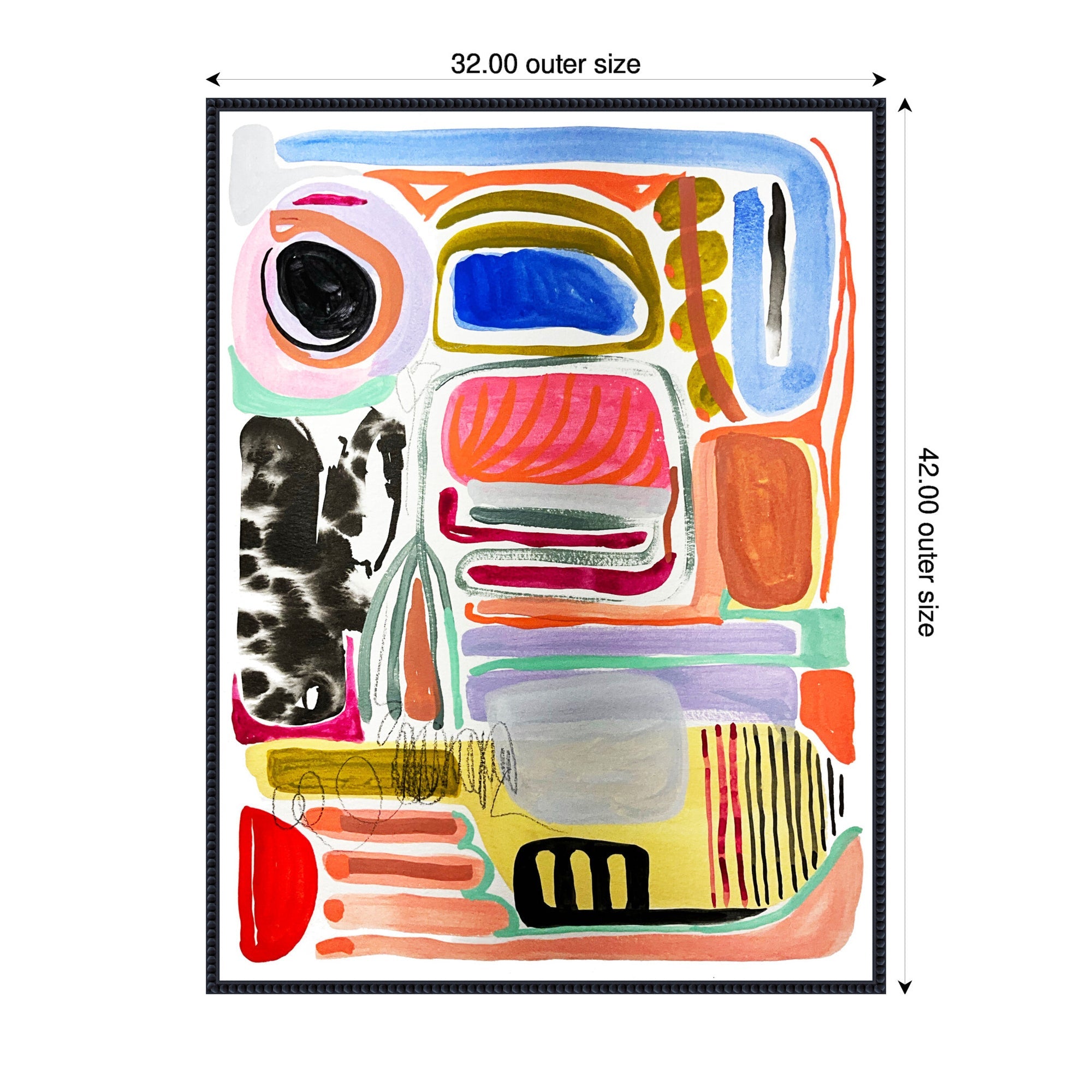 Sylvie Abstract 09 Framed Canvas by Emma Daisy