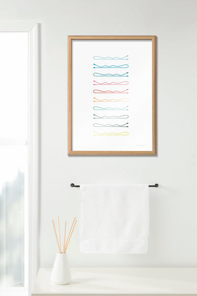 Blake Colorful Bobby Pins Framed Printed Glass by Leonora Jennifer by kateandlaurel - product image 5 for Resin Society