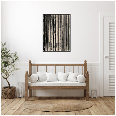 33 RPM Black and White by Robert Cadloff Framed Canvas Wall Art Print