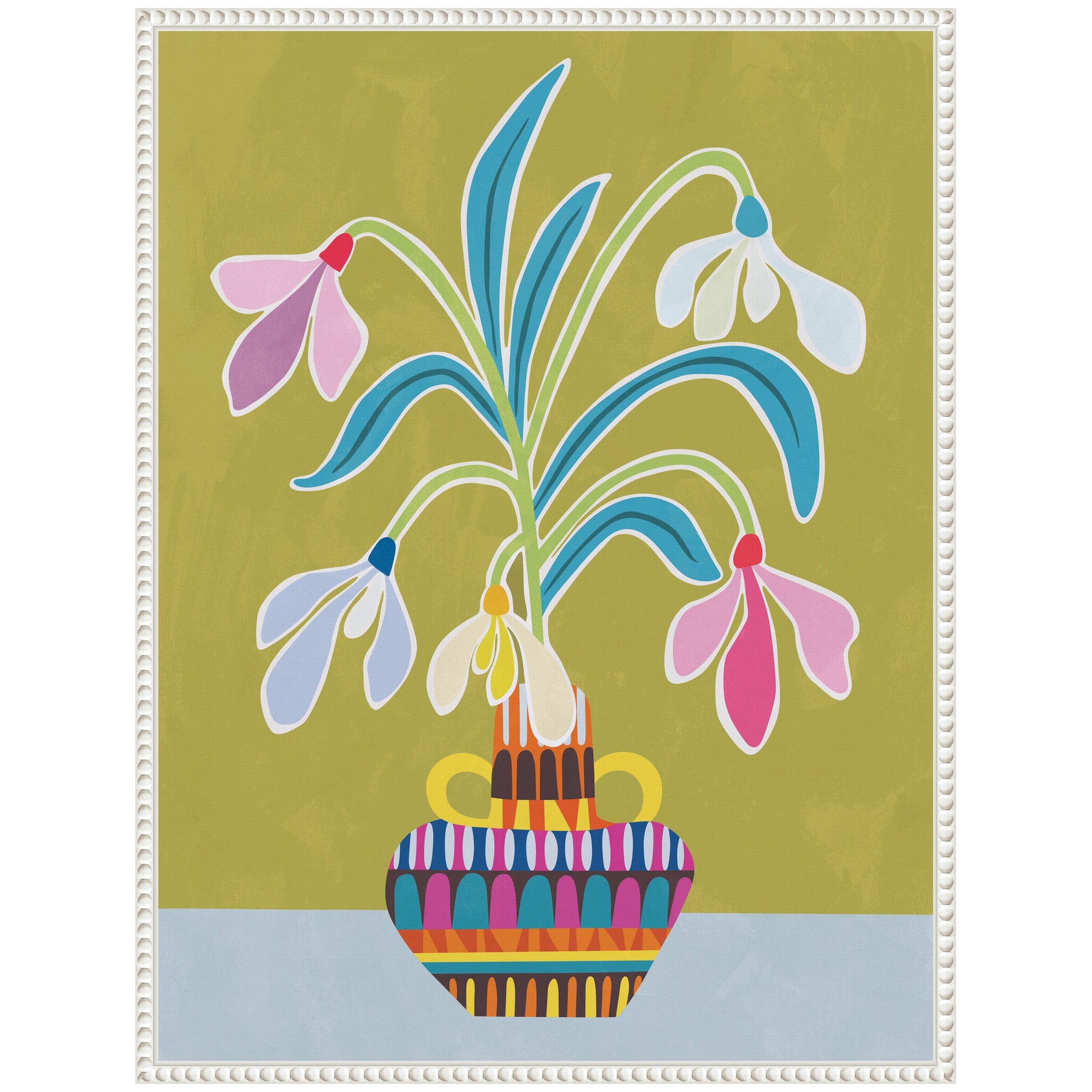 Sylvie Snowdrops the January Birth Flower Framed Canvas by Rachel Lee