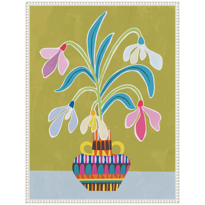 Sylvie Snowdrops the January Birth Flower Framed Canvas by Rachel Lee