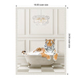 Sylvie Tiger Traditional Chandelier Bath Framed Canvas by Amy Peterson