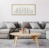 Sylvie Minimalist Evergreen Trees Sketch Framed Canvas