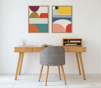 Sylvie Mid Century Modern Patterns Framed Canvas Set by kateandlaurel - product image 6 for Resin Society