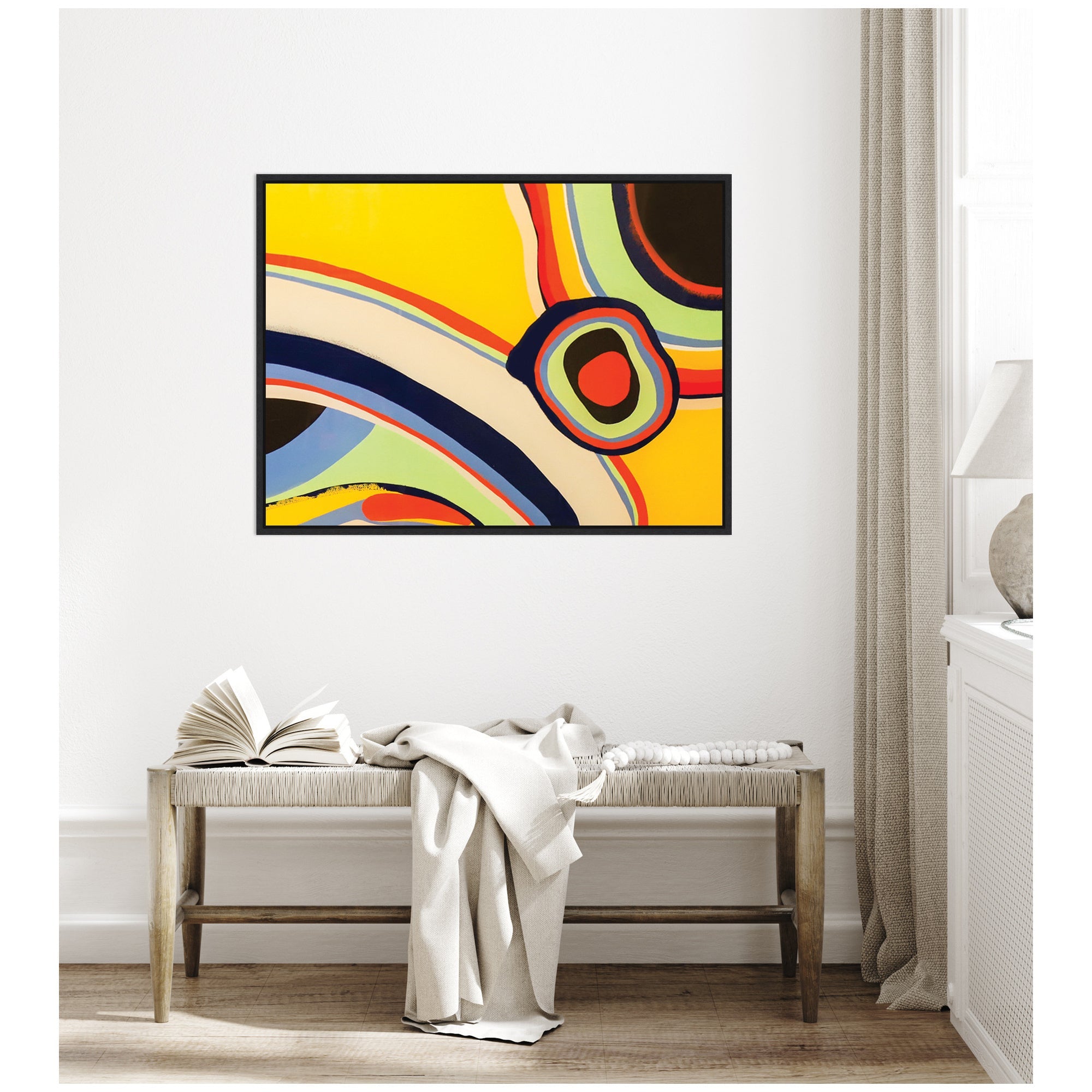 Sylvie Retro Bright Abstract True Color 2 Framed Canvas by Grant Mahr