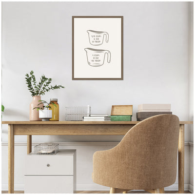 Kitchen Conversion Charts Cups by The Creative Bunch Studio Framed Canvas Wall Art Print
