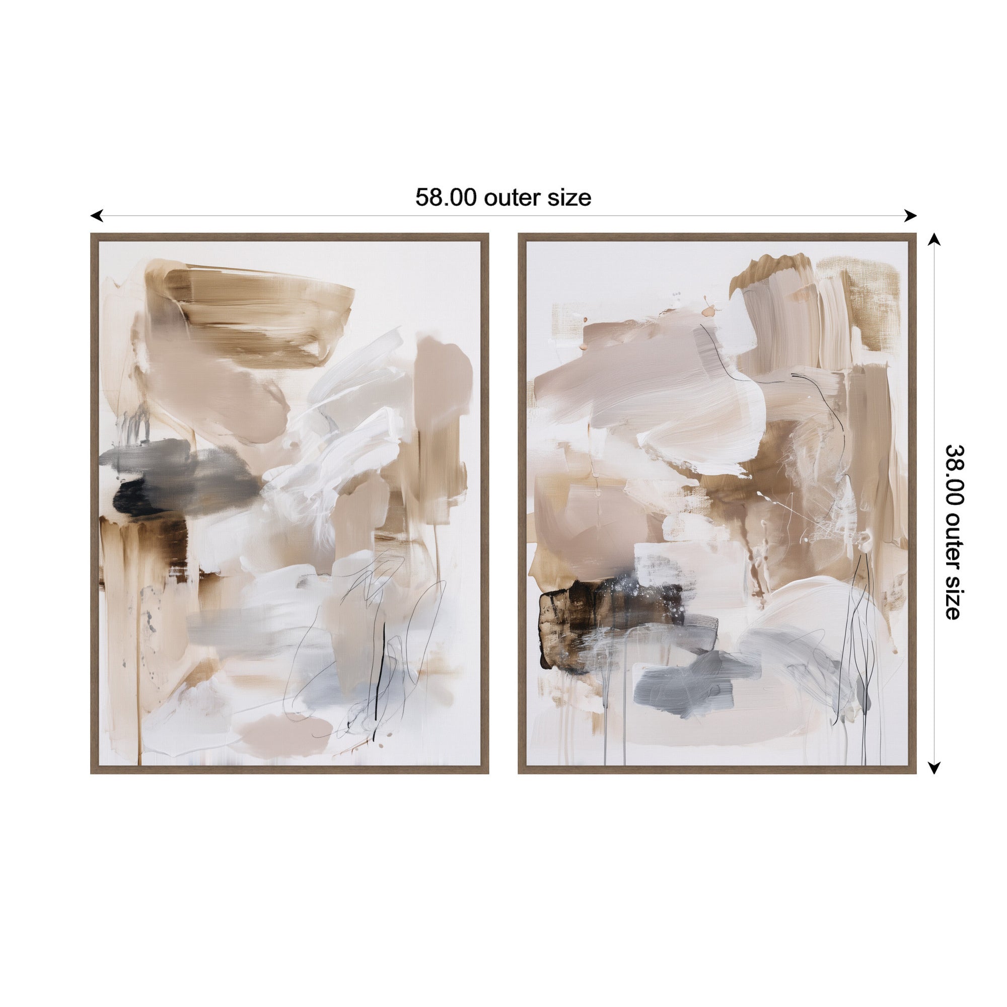 Earth Form No. 1 & No. 2 2 Piece Framed Canvas Wall Art Set