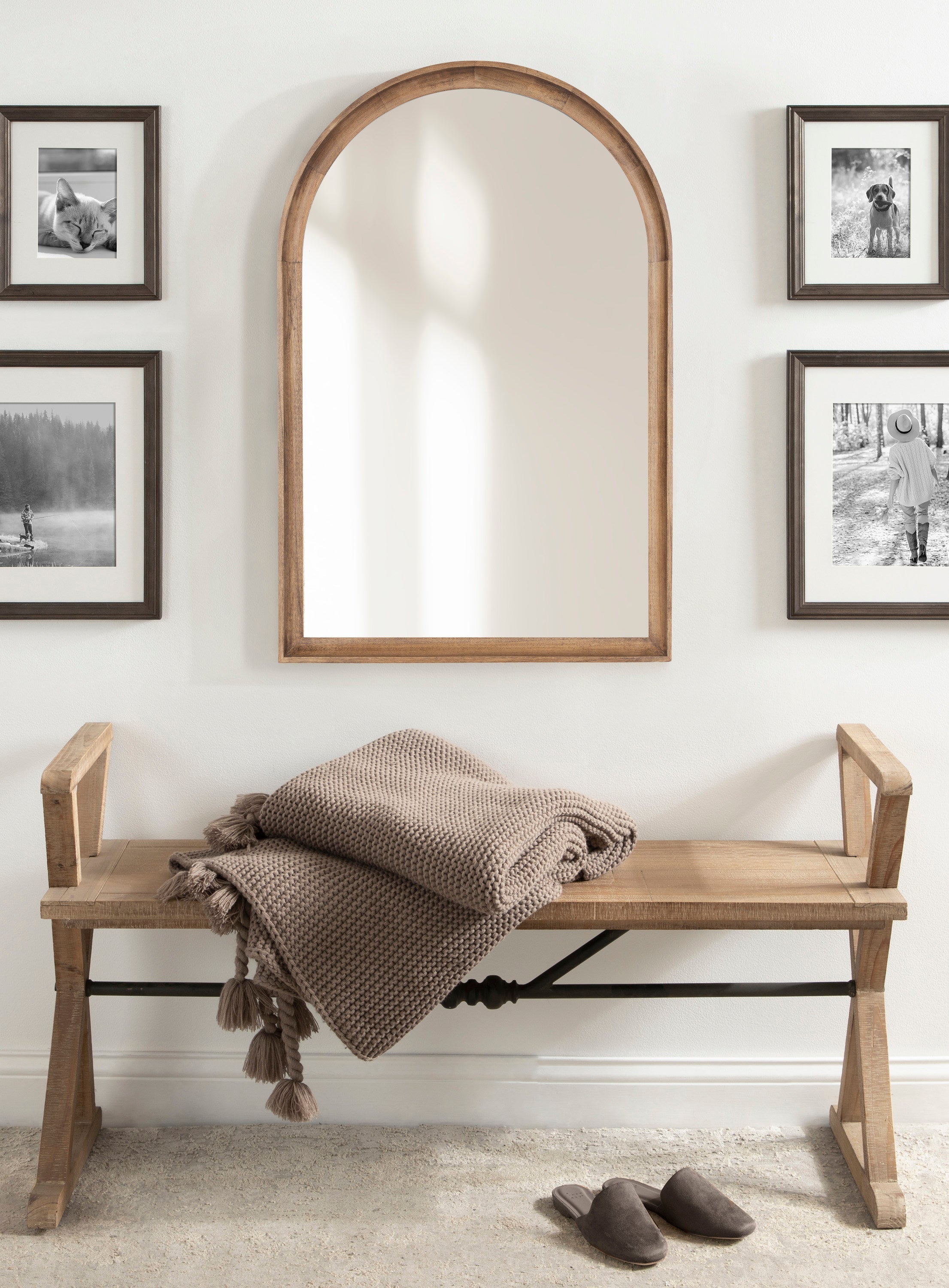 Hatherleigh Arch Wood Wall Mirror