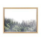 Blake Lush Green Forest on a Foggy Day Framed Printed Glass
