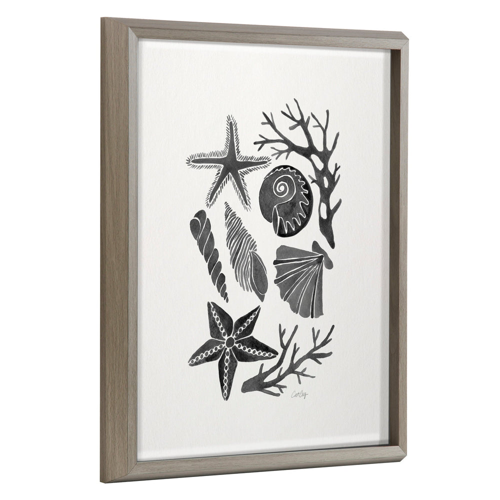 Blake Seashells Black Framed Printed Glass by Cat Coquillette by kateandlaurel - main product image for Resin Society
