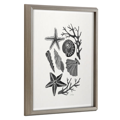 Blake Seashells Black Framed Printed Glass by Cat Coquillette by kateandlaurel - main product image for Resin Society