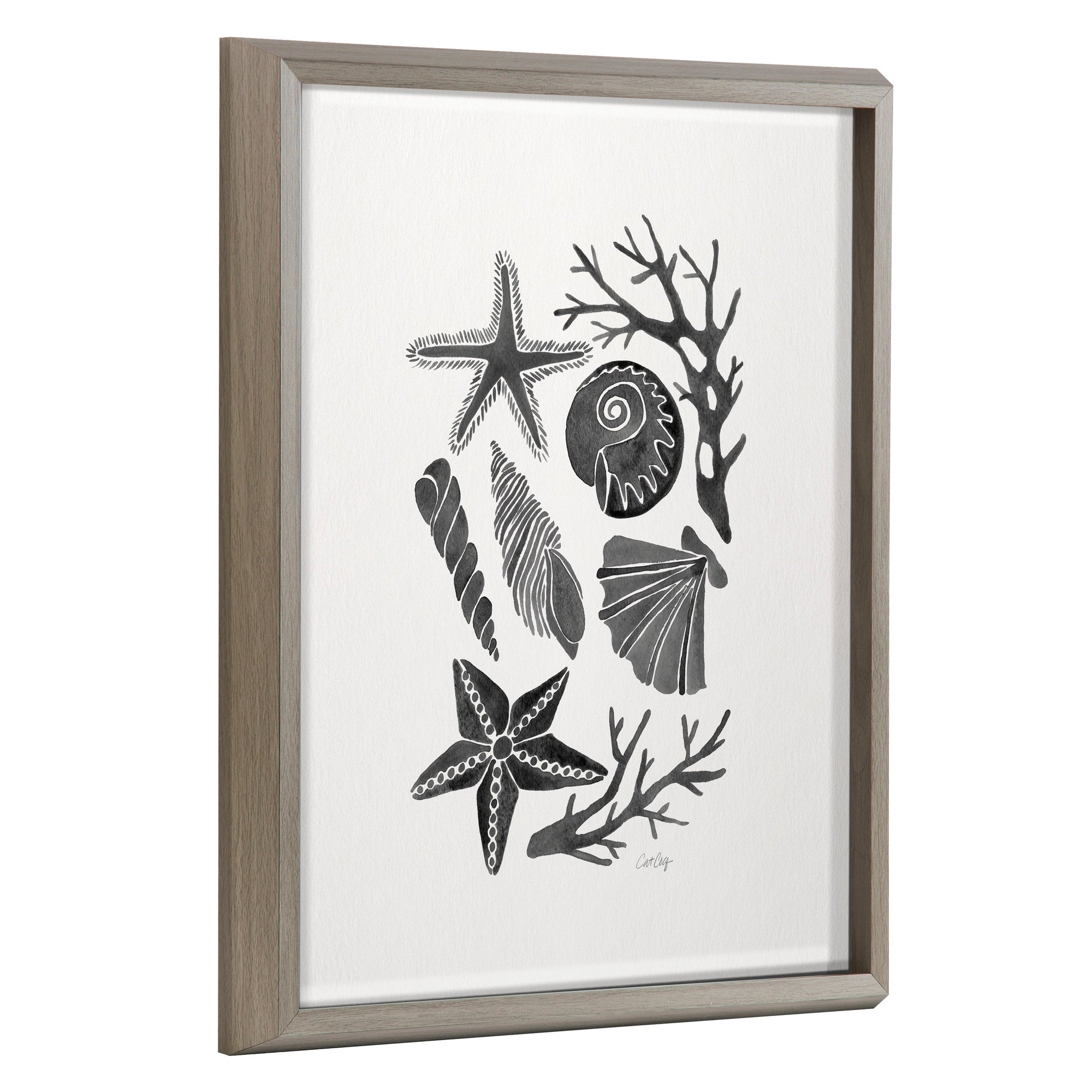 Blake Seashells Black Framed Printed Glass by Cat Coquillette by kateandlaurel - product image 10 for Resin Society