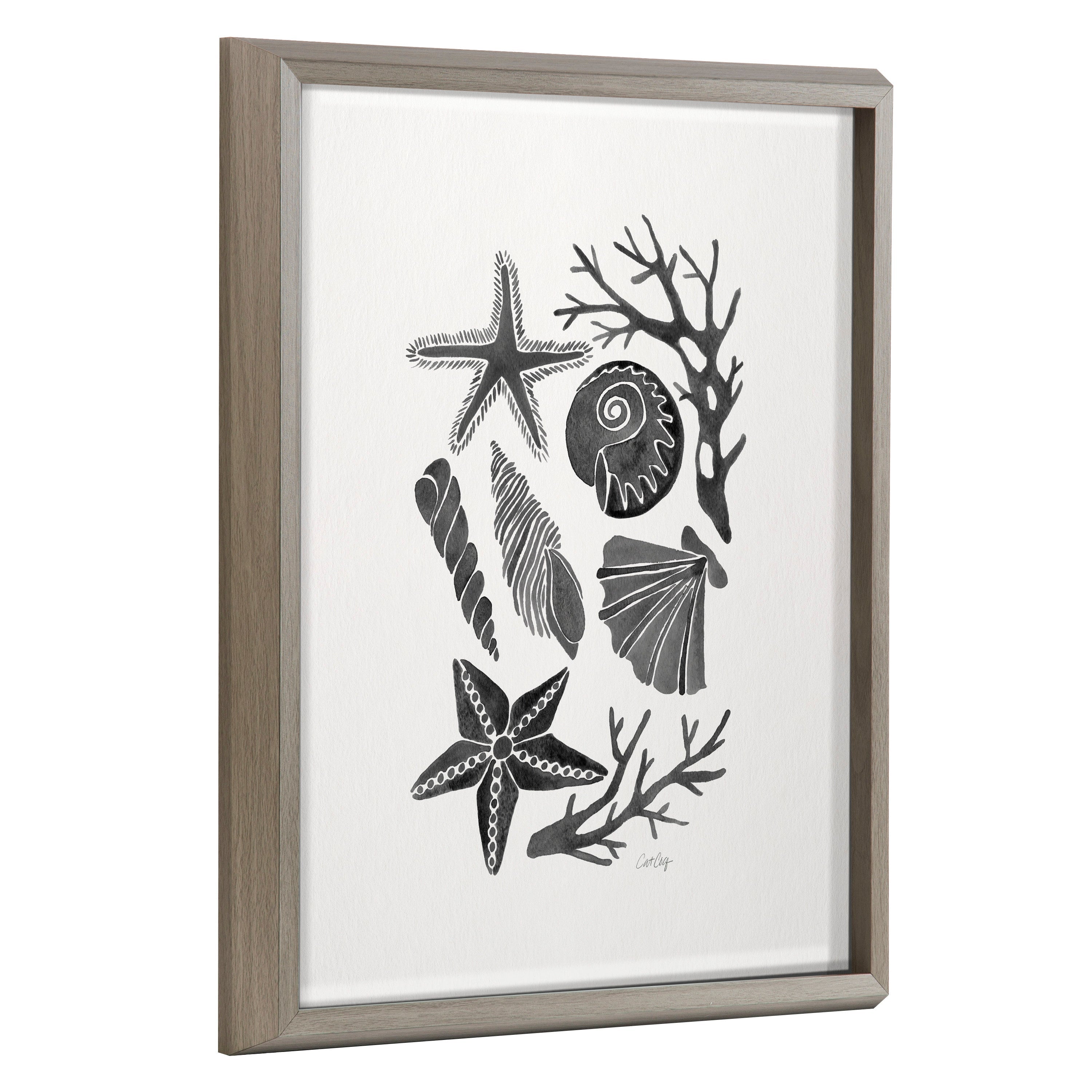 Blake Seashells Black Framed Printed Glass by Cat Coquillette by kateandlaurel - product image 10 for Resin Society